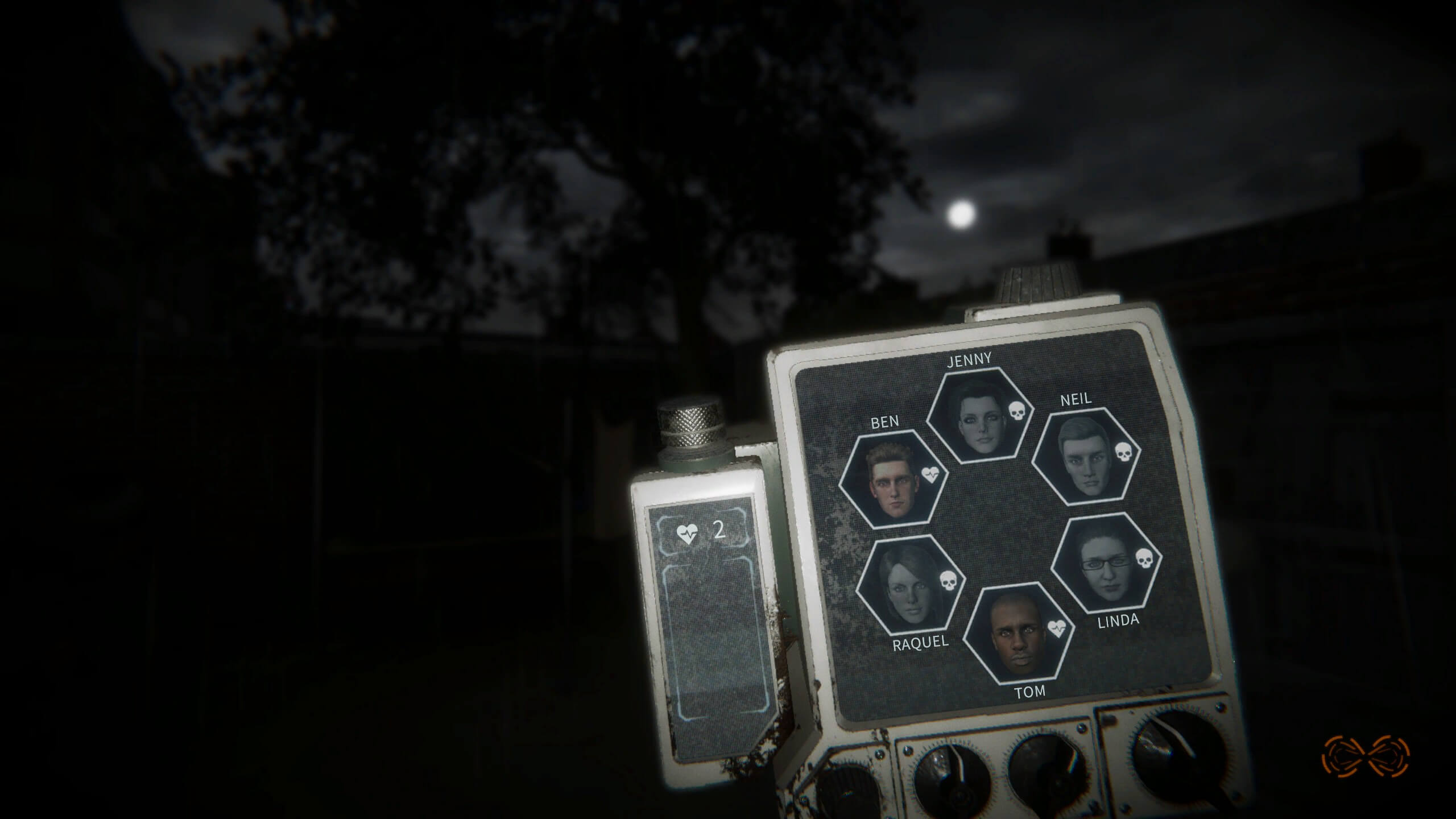 Player character holding an electronic device in Eternal Threads